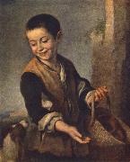 MURILLO, Bartolome Esteban Boy with a Dog sgh Norge oil painting reproduction